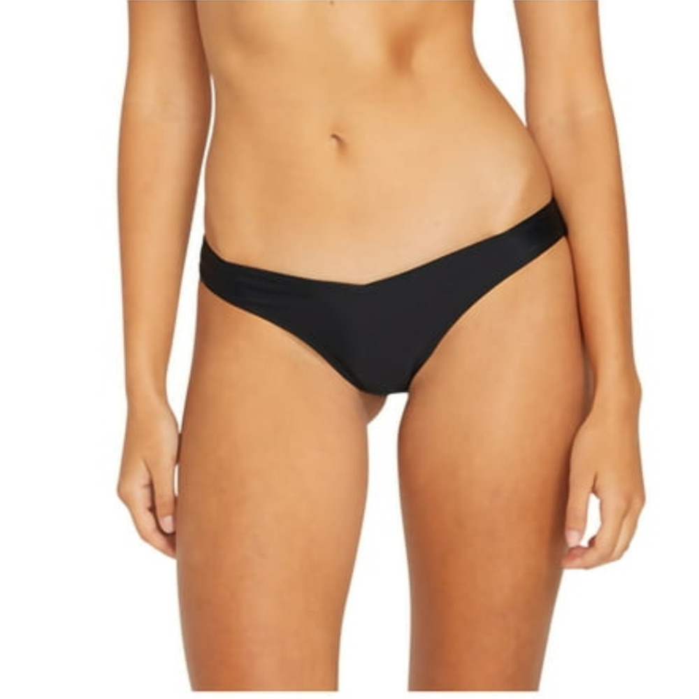 Volcom Juniors' Simply Solid V-Waist Bikini Bottoms Black Size L